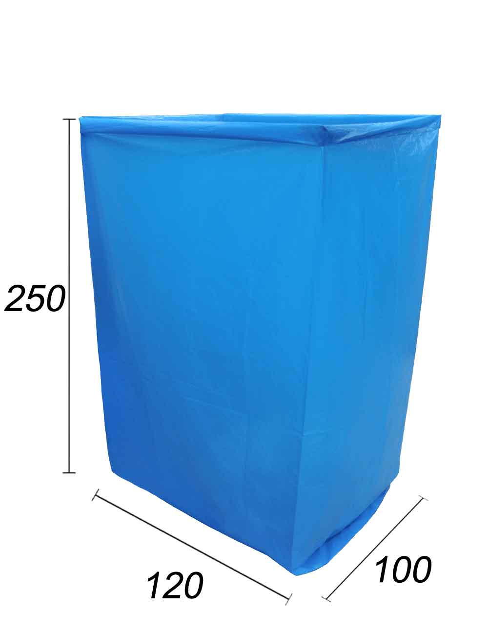 hoes pe (polyethyleen) ondoorzichtig voor big bag | dim 100x120x250 - 70 µm