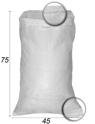 bulkzak van polypropyleen, wit, 45 x 75 cm