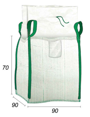 bigbag 0,5 m³ met sluitflap - 90x90x70